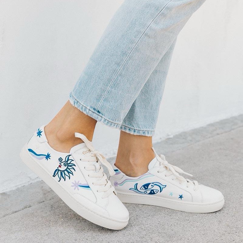 New Soludos Ibiza Sneakers With Celestial Embroidery Size 7.5